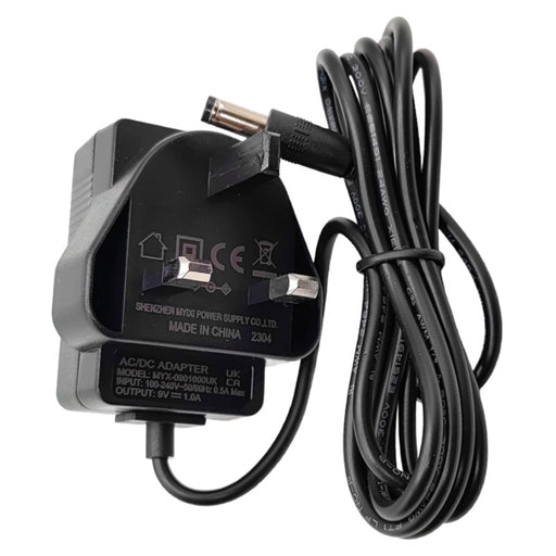 9V 1A 9W Plug-In AC/DC Adapter - 5.5mm x 2.5mm - 1.5m Cable - Black