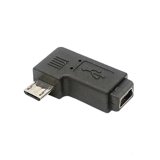 90 Degree Left Angle Micro USB 5Pin Male to Mini USB Female Data Sync Adapter