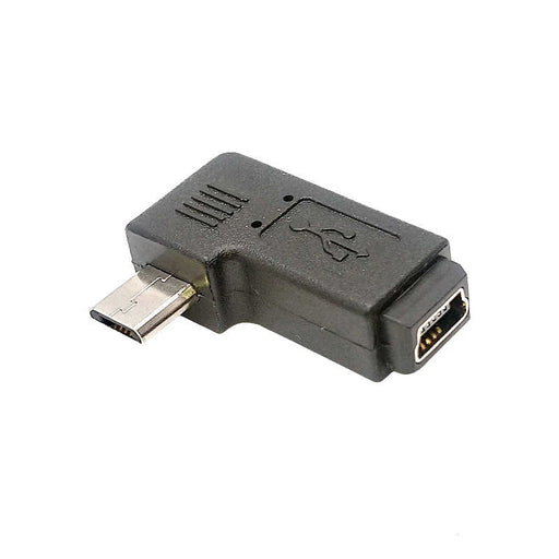 90 Degree Right Angle Micro USB 5Pin Male to Mini USB Female Data Sync Adapter