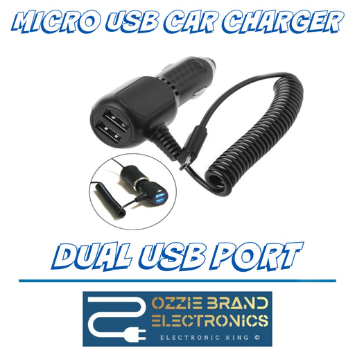 5V 2.1A DUAL USB CAR FAST CHARGER WITH MICRO USB CABLE FOR SMART PHONES