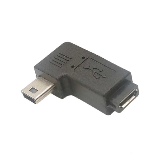 90 Degree Left Angle Mini USB 5Pin Male to Micro USB Female Data Sync Adapter