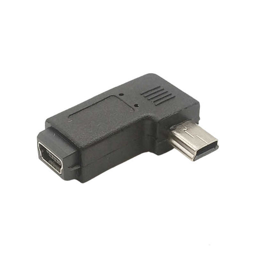 90 Degree Left Angle Mini 5pin USB B Male to Female PLUG Adapter Connector