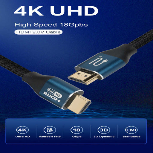 HDMI 2.0 4K Ultra HD 18Gbps High Speed HDMI Cable with Ethernet