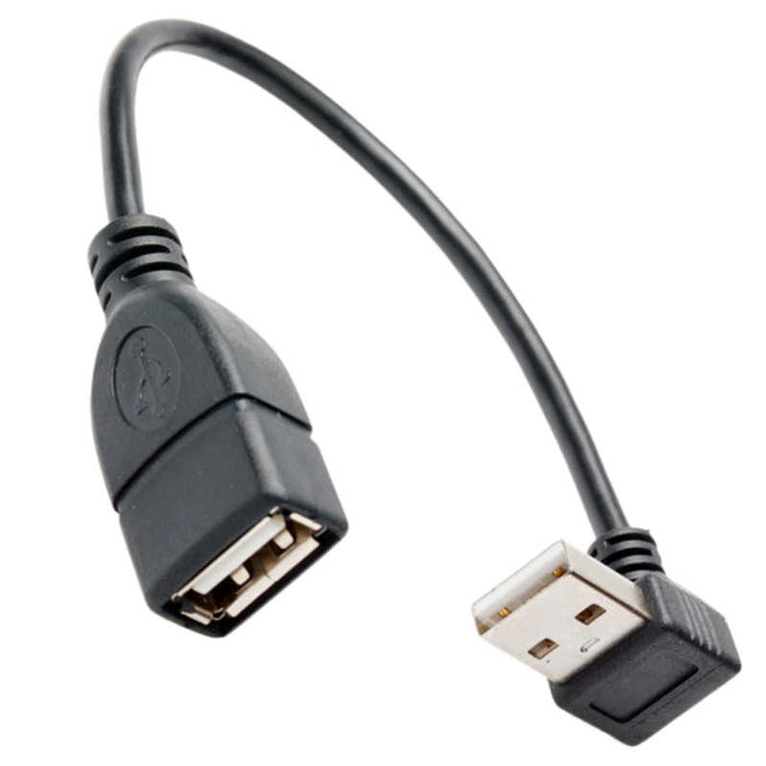 30cm 90 Degree Down Angled USB 2.0 A Male to Female Extension Cable