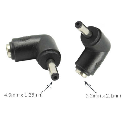 Right angle 4.0mm x 1.35mm Male to 5.5mm x 2.1mm Female Plug Power Jack Connector