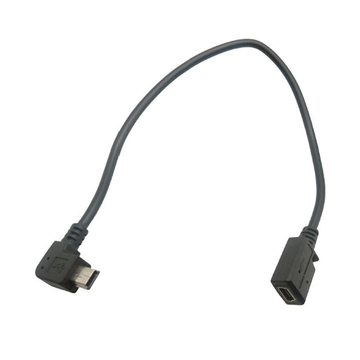 Right Angle 90 Degree Mini USB 5 Pin Male to Female Extension Data Sync Cable Connector Charger 30cm